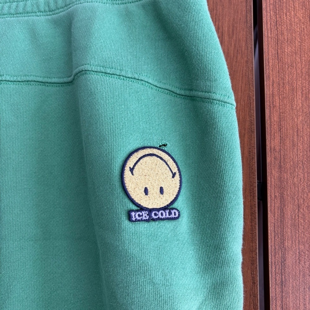 Aerie Bright Green Fleece Jogger Sweatpants Ski Winter Patches Size L - Picture 6 of 8